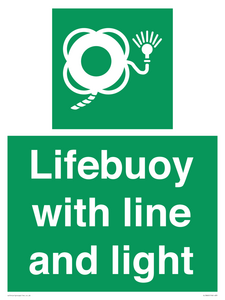 Lifebuoy with line and light